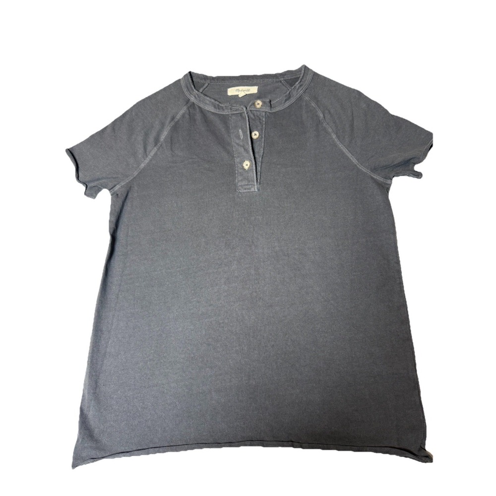 Madewell Gray Henley Short Sleeve Tee Shirt Women's XXS Minimalist